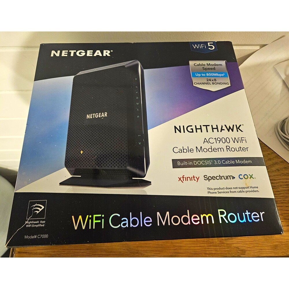 NETGEAR Nighthawk AC1900 C7000 DOCSIS 3.0 WiFi 5 Cable Modem Router